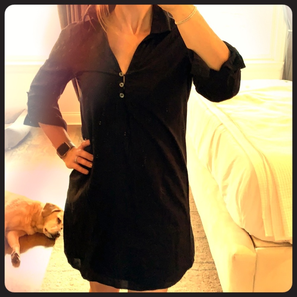 Joie black woven dress. Size medium.